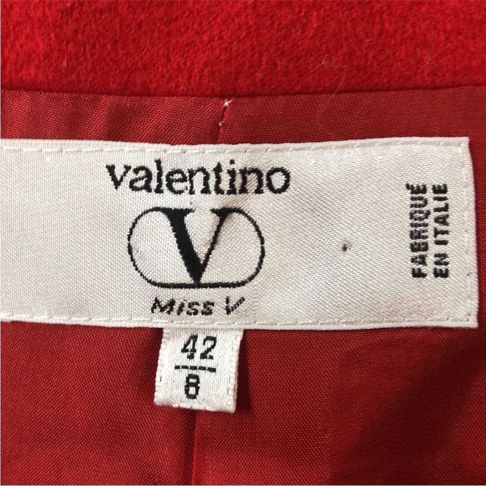 Valentino Red Round-Neck Button-Front Long Jacket - Picture 2 of 10